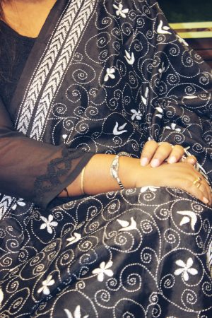 Kantha Dupatta on Silk
