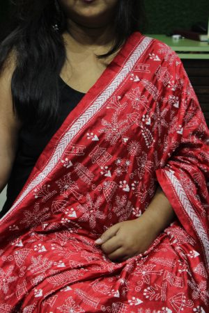 Kantha Folk Dupatta on Silk