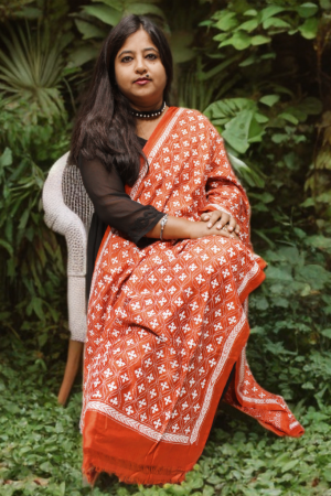 Kantha Dupatta on Silk