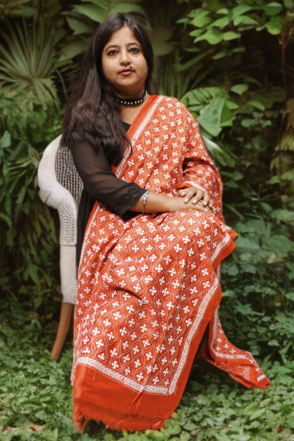 Kantha Dupatta on Silk