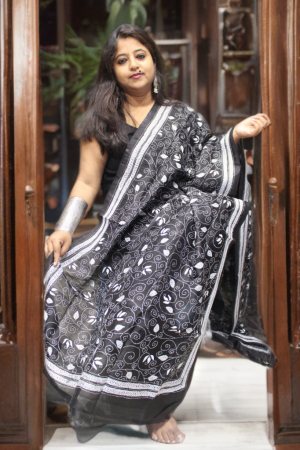 Kantha Dupatta on Silk