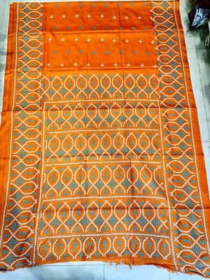 Gujrati stitch on Semi Soft Silk