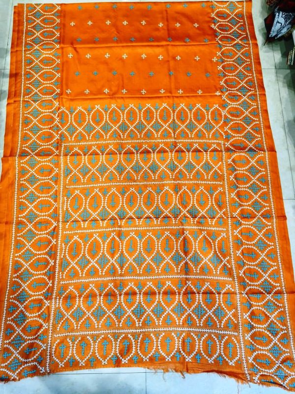 Gujrati stitch on Semi Soft Silk